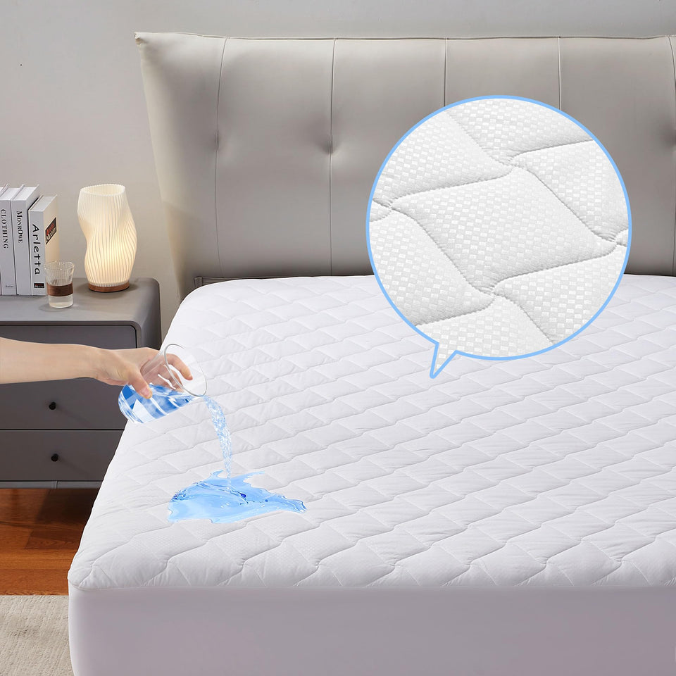 SLEEP ZONE waterproof mattress protector for queen bed protects against spills and stains