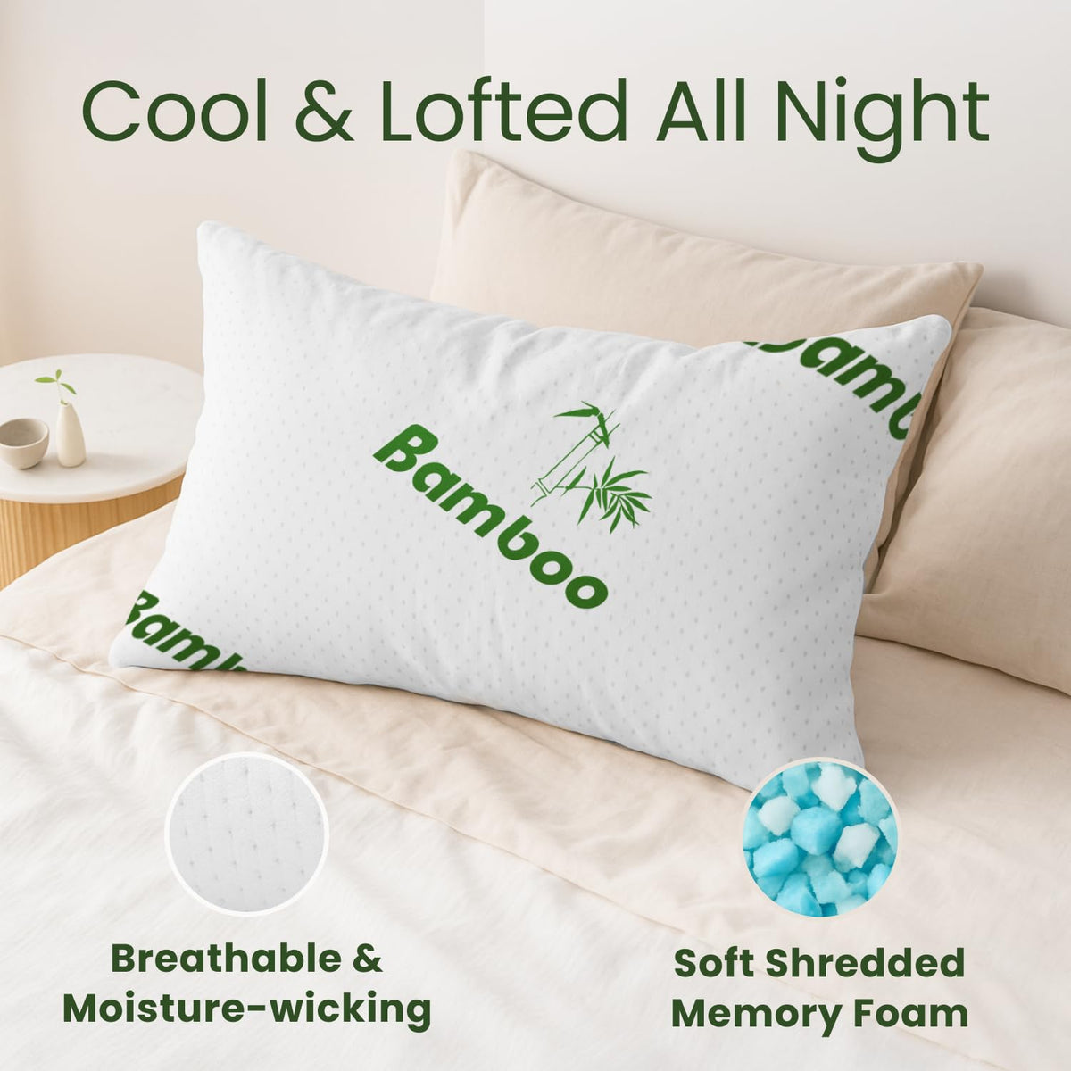 Sleepavo cooling shredded foam technology—enhanced night-time comfort.
