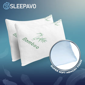 Sleepavo queen-size pillow 28x17x8 dimension graphic displaying full-size coverage.