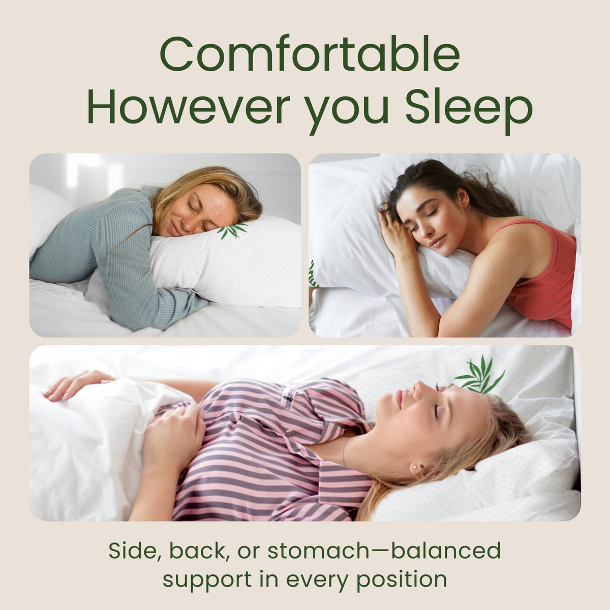 Sleepavo queen-size dimensions 28x17x8 inches—ample pillow surface for full coverage.