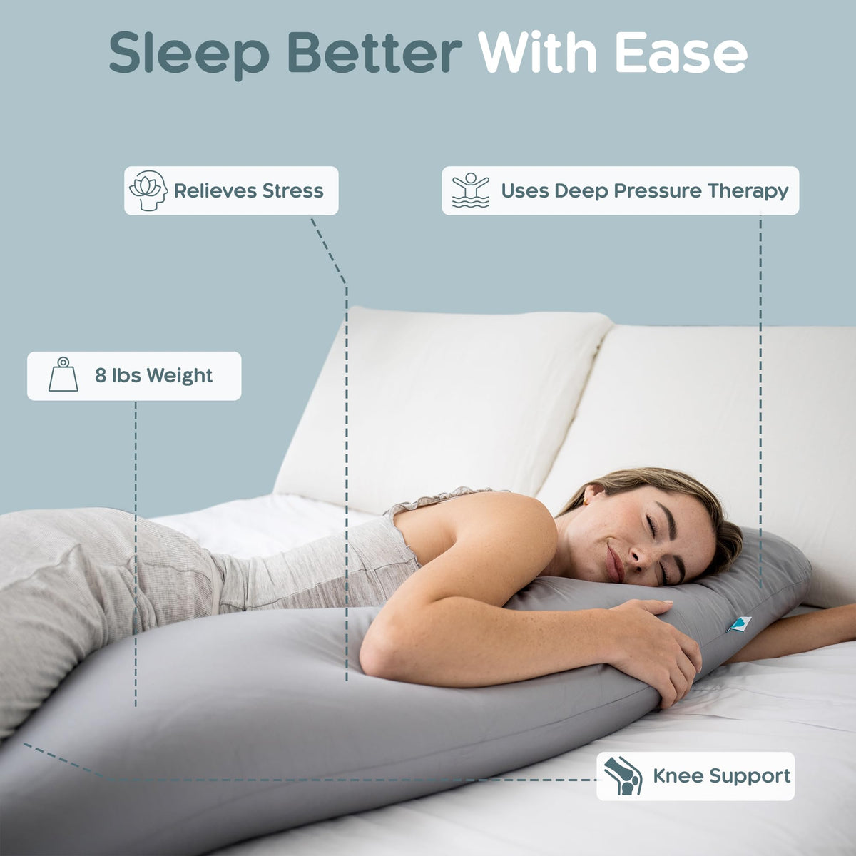 Cooling Tencel cover on SleepCloud pillow moderates heat for comfortable nights.