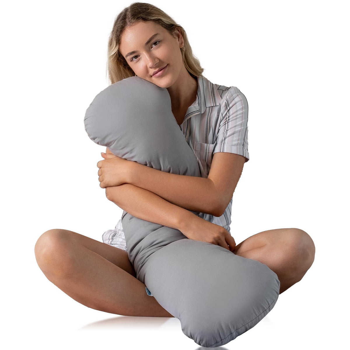 SleepCloud weighted body pillow front view showing calm, supportive design for better nights