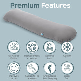 SleepCloud pillow under knees demonstrates leg support for spinal alignment