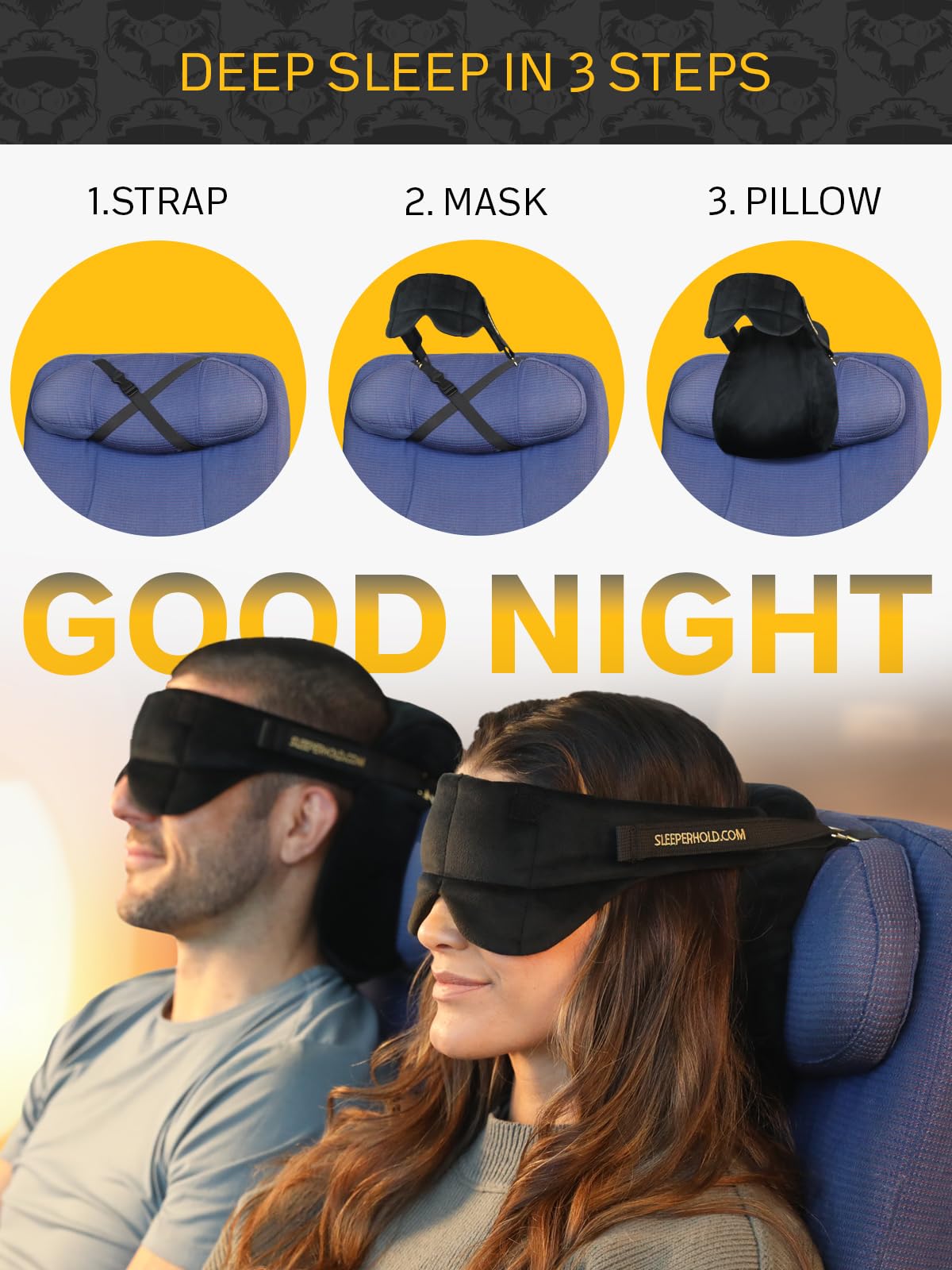Sleeper Hold compact carry case keeps your pillow organized.