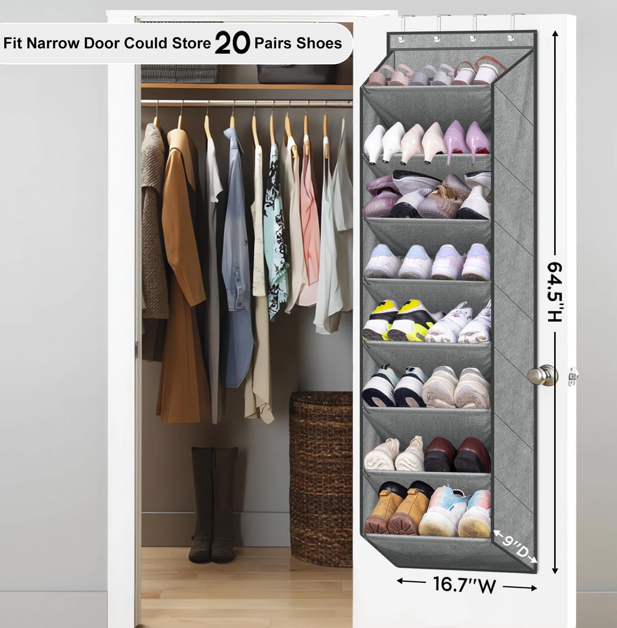 Sleeping Lamb door-pocket close-up highlights spacious pockets for shoes.