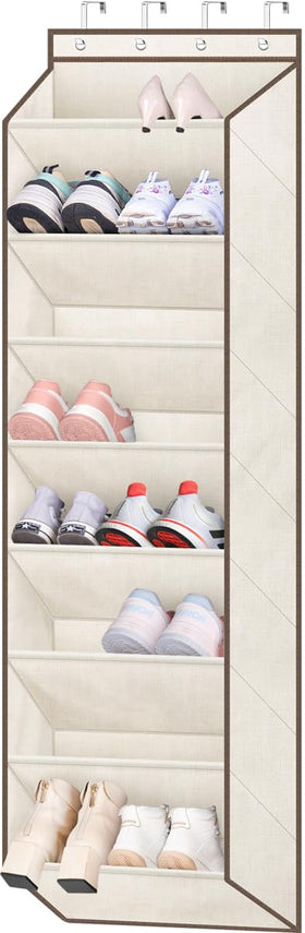 Sleeping Lamb over the door shoe organizer close up of Oxford fabric for durable storage
