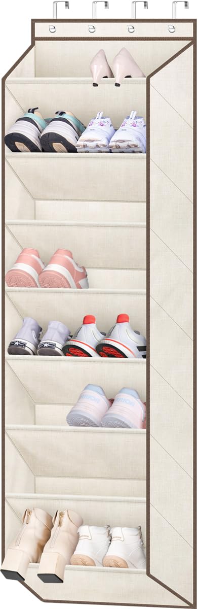 Sleeping Lamb over the door shoe organizer close up of Oxford fabric for durable storage