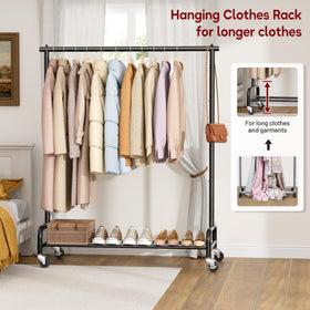 SLEEPING LAMB rolling coat rack with wheels demonstrates easy mobility for rooms.