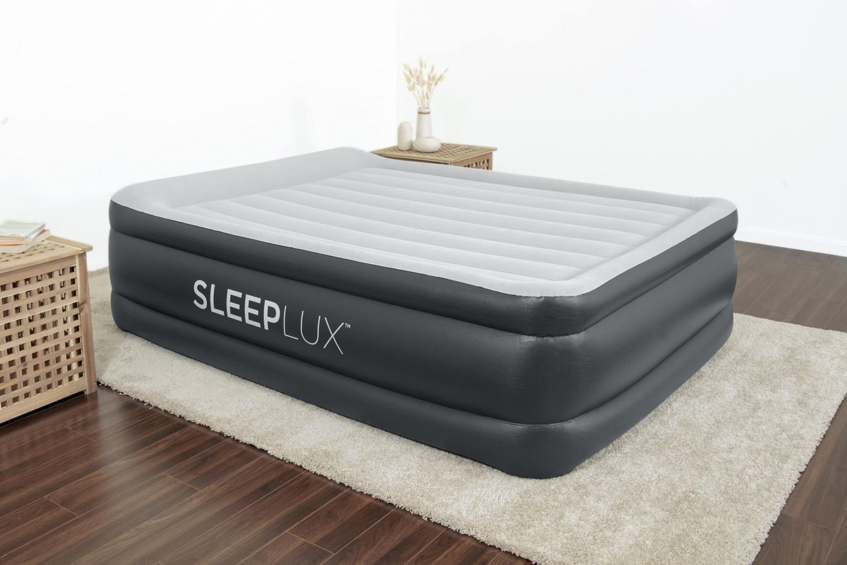 SLEEPLUX queen air mattress with built-in pump for quick setup and easy inflation