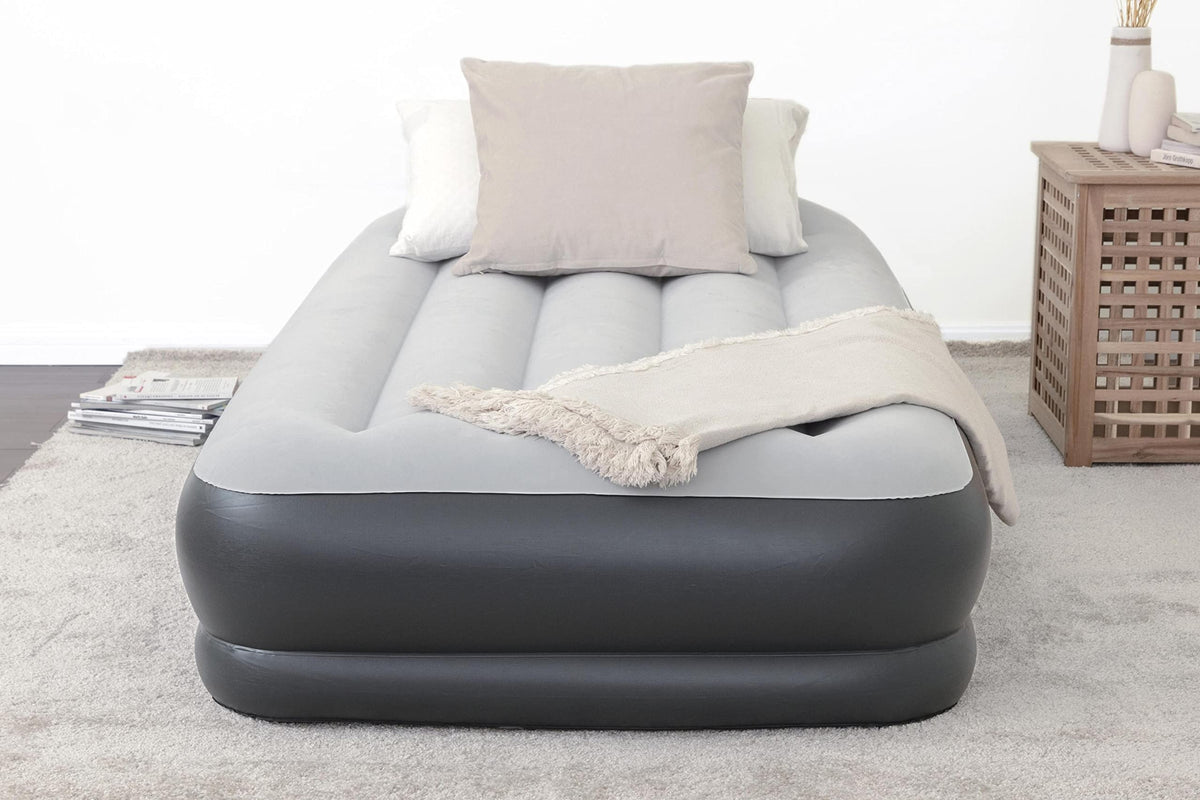SLEEPLUX twin air mattress built-in pump for quick setup and reliable firmness.