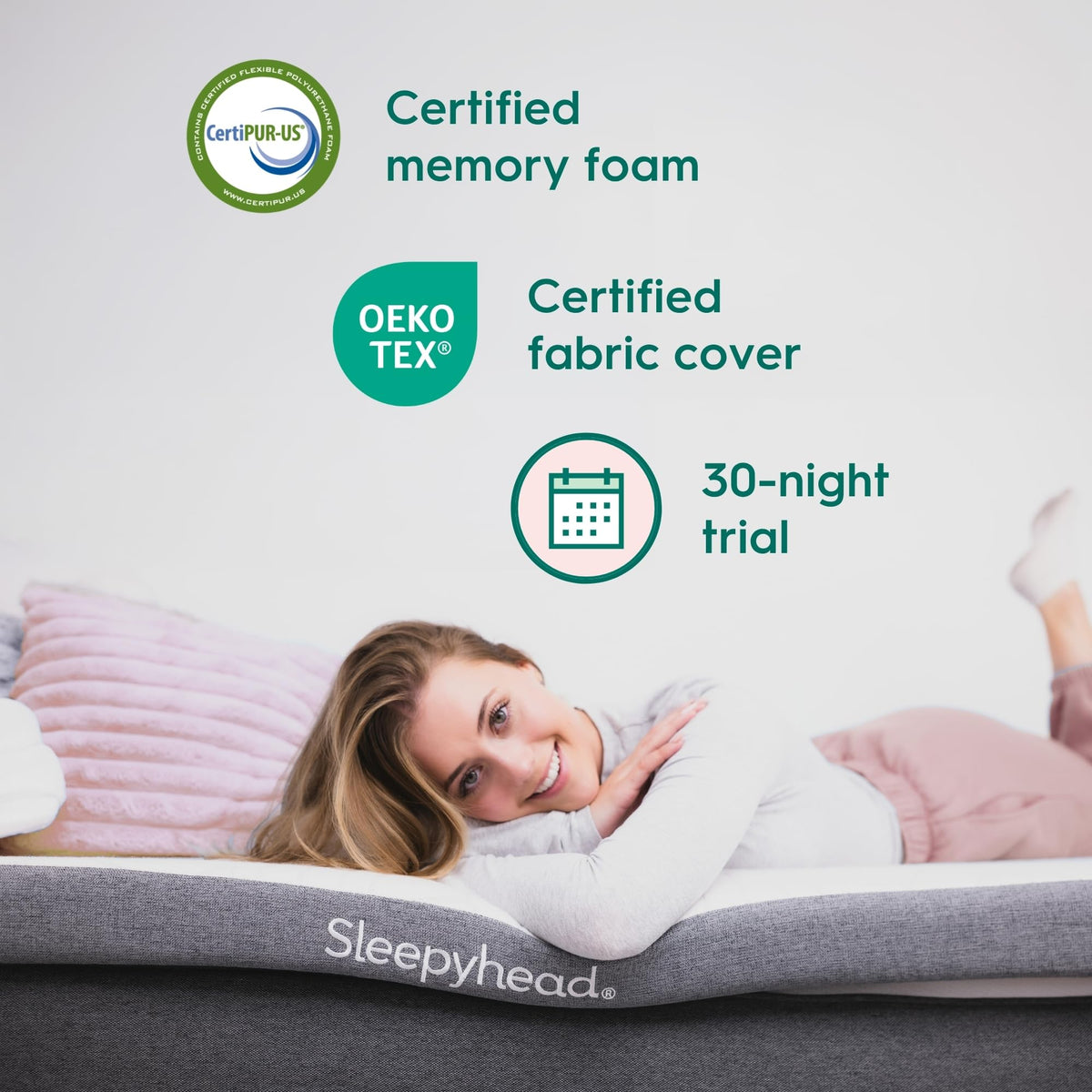 CertiPUR-US foam inside Sleepyhead topper for safer materials