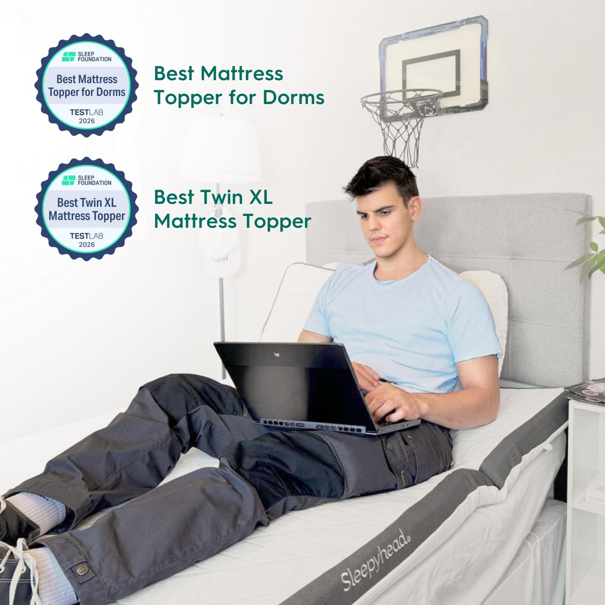 Sleepyhead memory foam topper conforms to your body for targeted comfort.