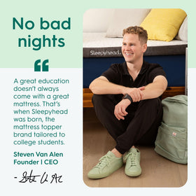Sleepyhead washable cover simplifies cleaning during the semester.