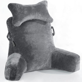 SLIGUY Reading Pillow 31-inch backrest supports neck and shoulders for comfy bed reading.