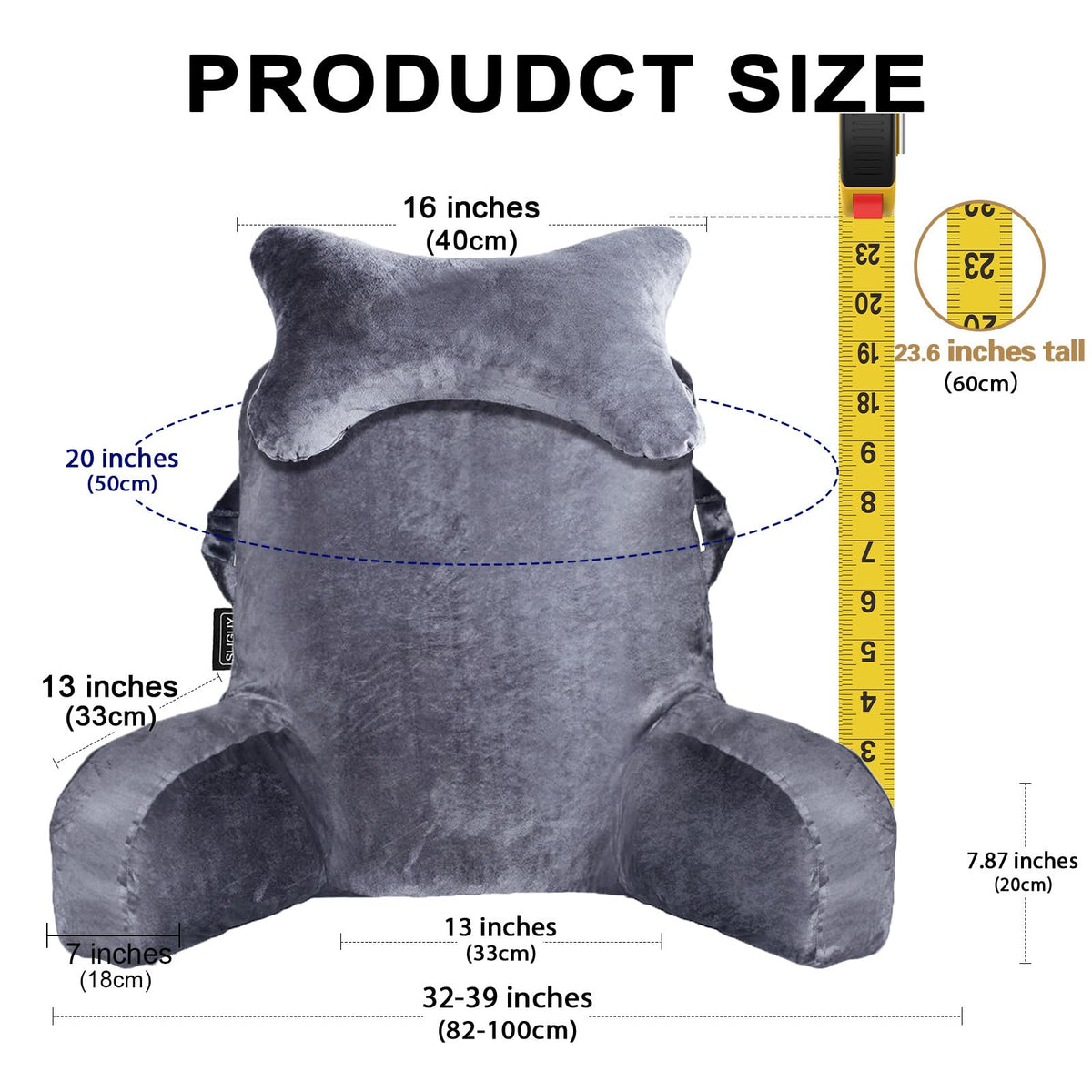 SLIGUY reading pillow backrest side provides ergonomic support while watching TV.