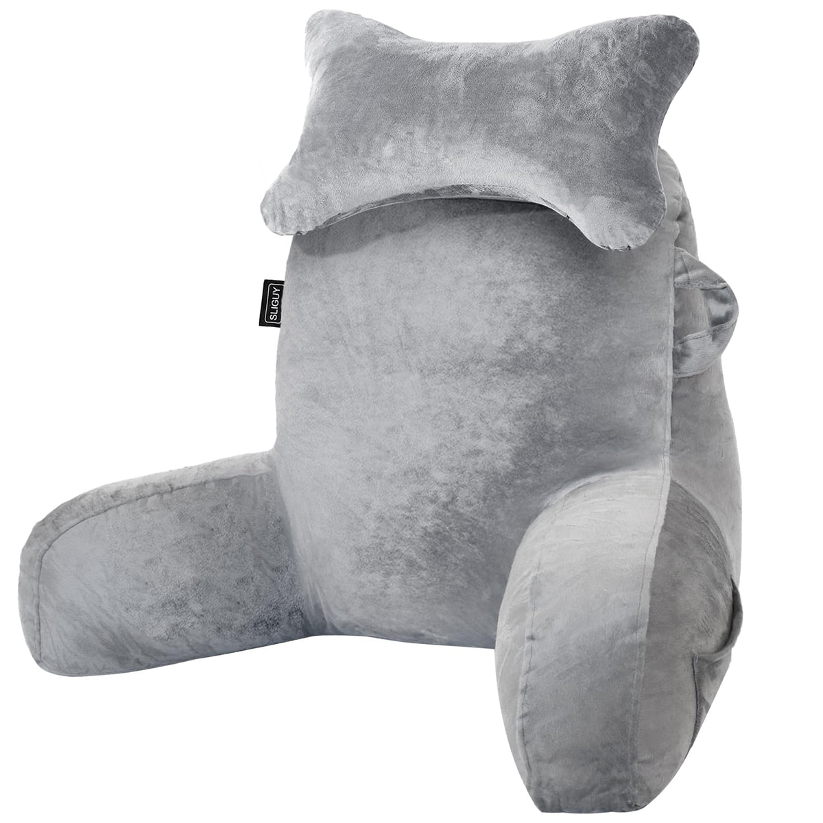 SLIGUY reading pillow backrest supports neck and shoulders for comfortable bed reading.