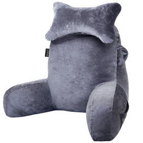 SLIGUY Reading Pillow front view supports neck and back during bed reading.