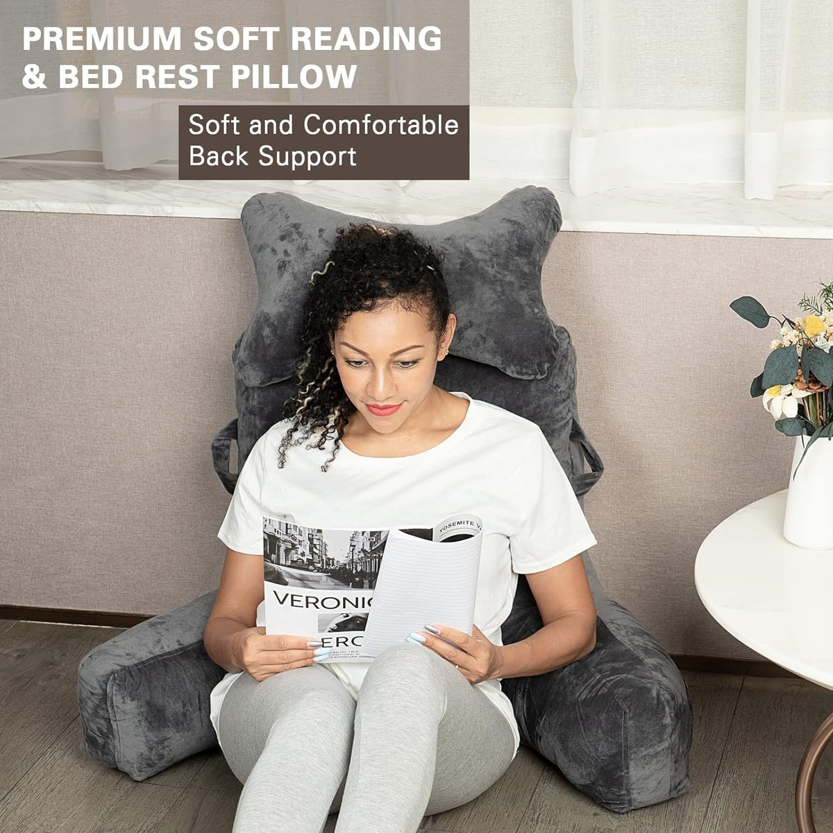 SLIGUY Reading Pillow versatile bed rest for reading, TV, gaming, or relaxing.