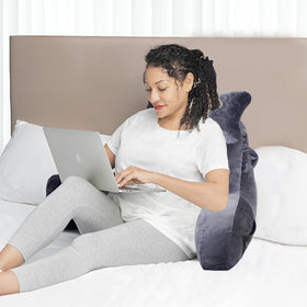 SLIGUY reading pillow supports lounging in bed or on sofa.