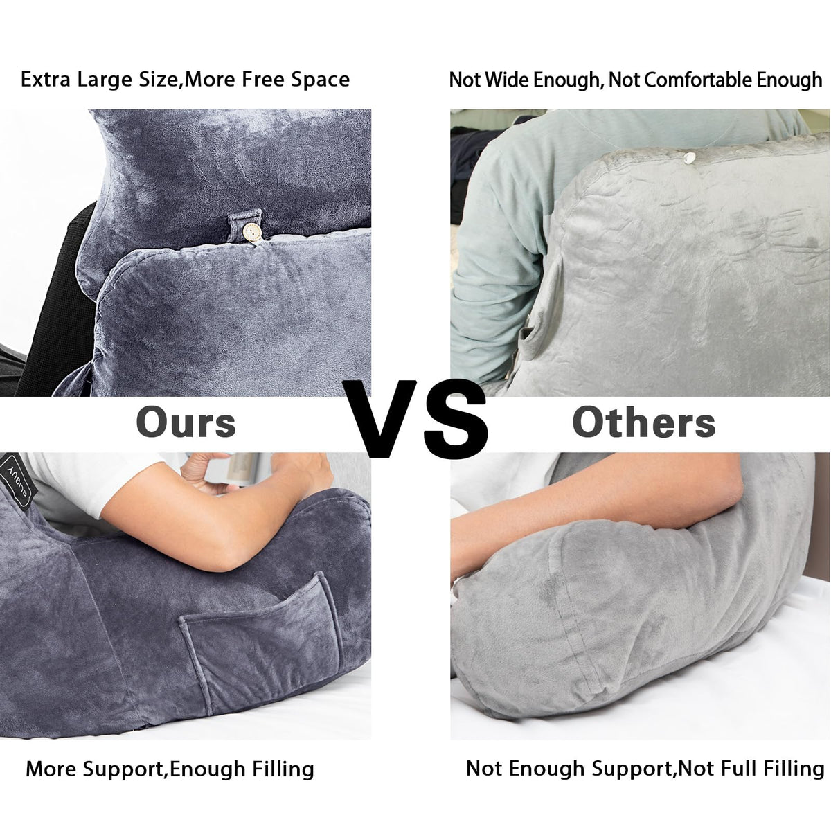SLIGUY pillow side pocket keeps remote within easy reach.