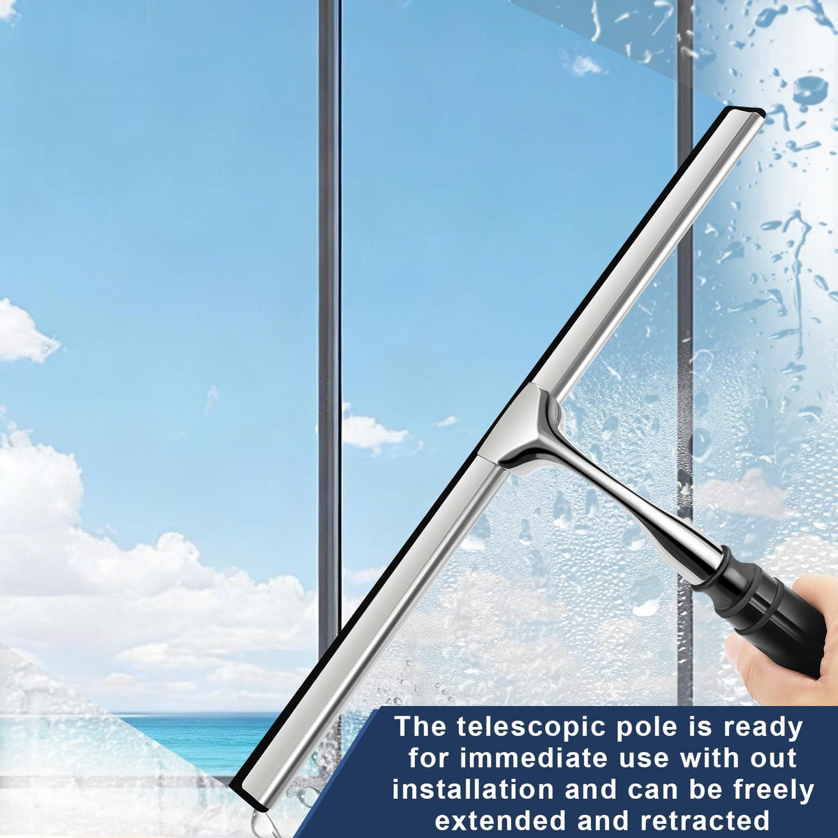 SLIIMU built-in cleaning pad tackles grime before squeegeeing.