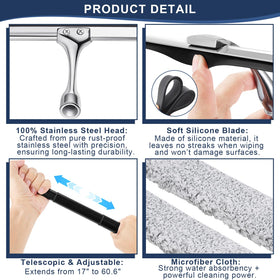 SLIIMU no-assembly-needed squeegee pole for fast setup.