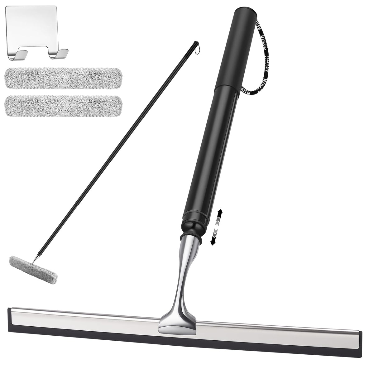 SLIIMU squeegee pole ready for high-reach window cleaning.