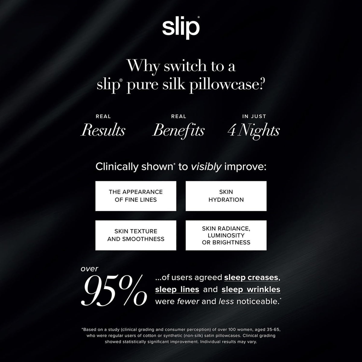 SLIP queen silk pillowcase hidden zipper detail demonstrates secure, seamless closure
