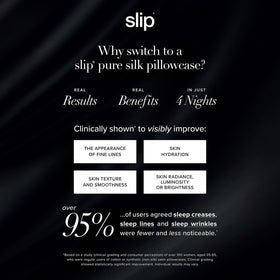 SLIP queen silk pillowcase hidden zipper detail demonstrates secure, seamless closure