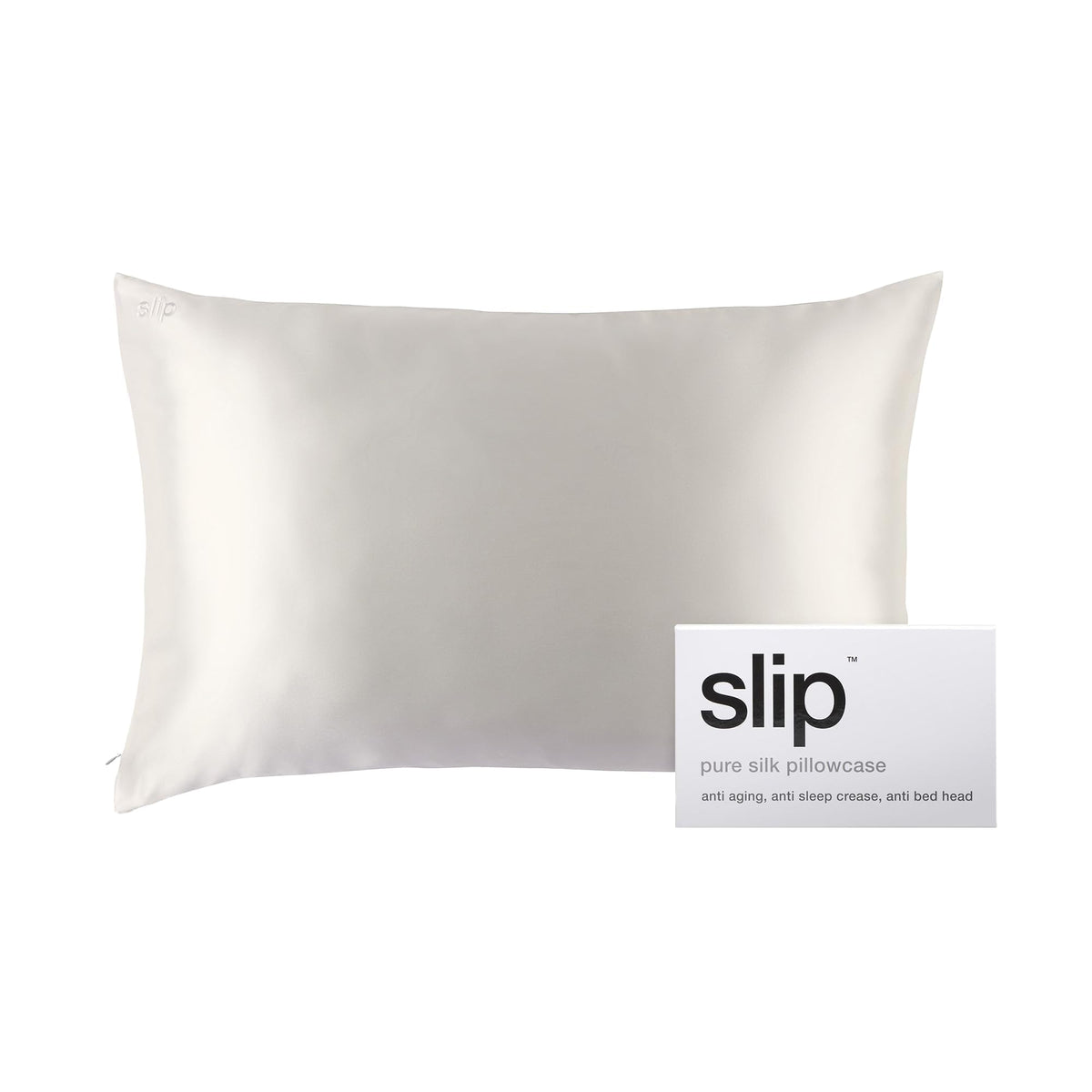 SLIP queen silk pillowcase close-up texture promotes silky skin and smooth hair care