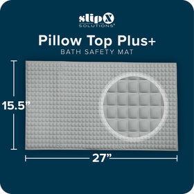 SlipX Solutions PillowTop Bath Mat in gray complements any bathroom style