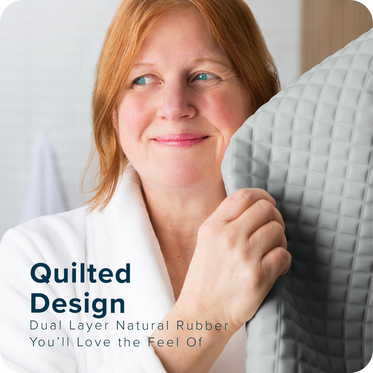 SlipX Solutions PillowTop Bath Mat crafted from natural rubber for durability
