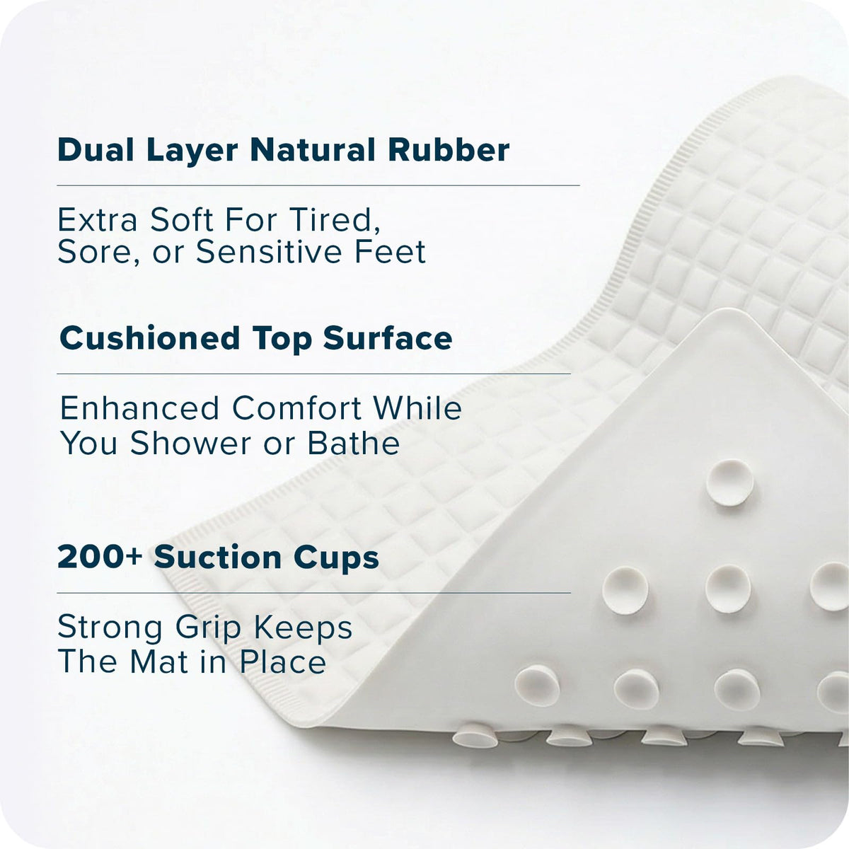 PillowTop mat on smooth surface features quick-dry design