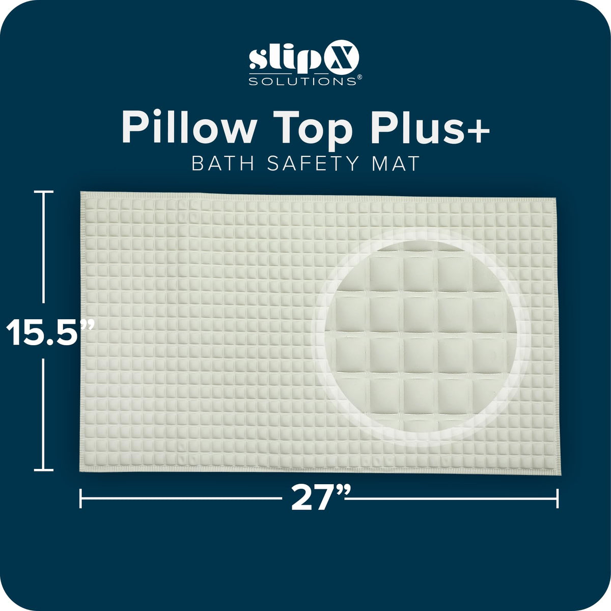 Secure suction cups prevent slipping on wet tub surfaces