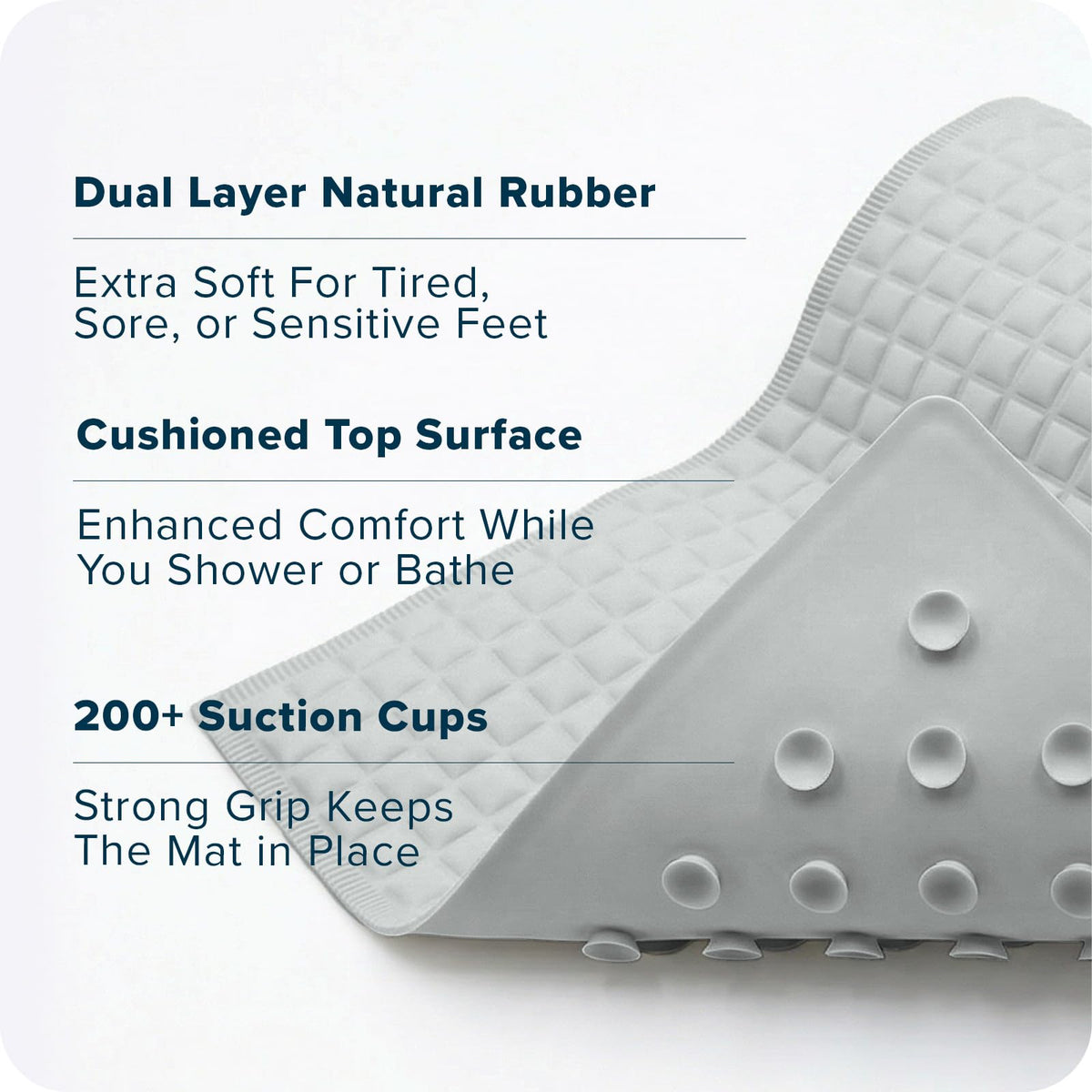 SlipX Solutions PillowTop Bath Mat on a smooth surface suitable for tubs
