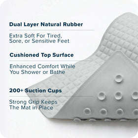 SlipX Solutions PillowTop Bath Mat on a smooth surface suitable for tubs
