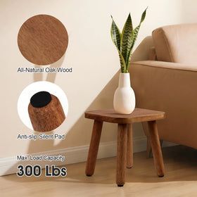 Slirike solid wood stool ships with tool-free three-step assembly