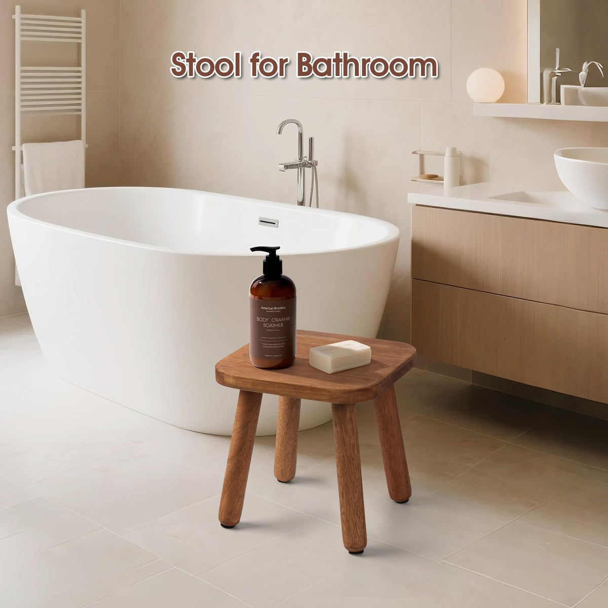 Slirike step stool ideal as a bathroom footrest with moisture-friendly finish