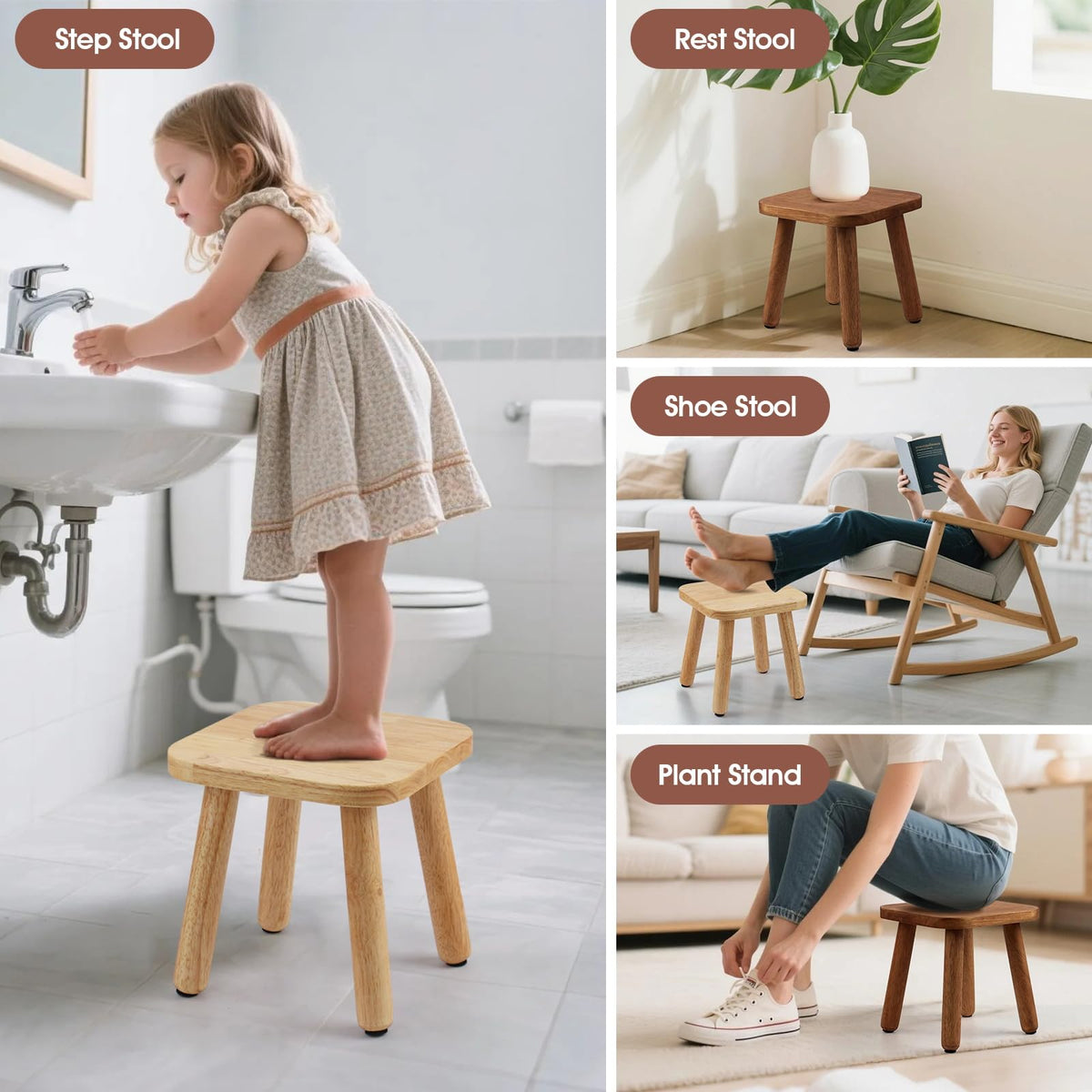 Slirike stool with detachable legs for compact storage