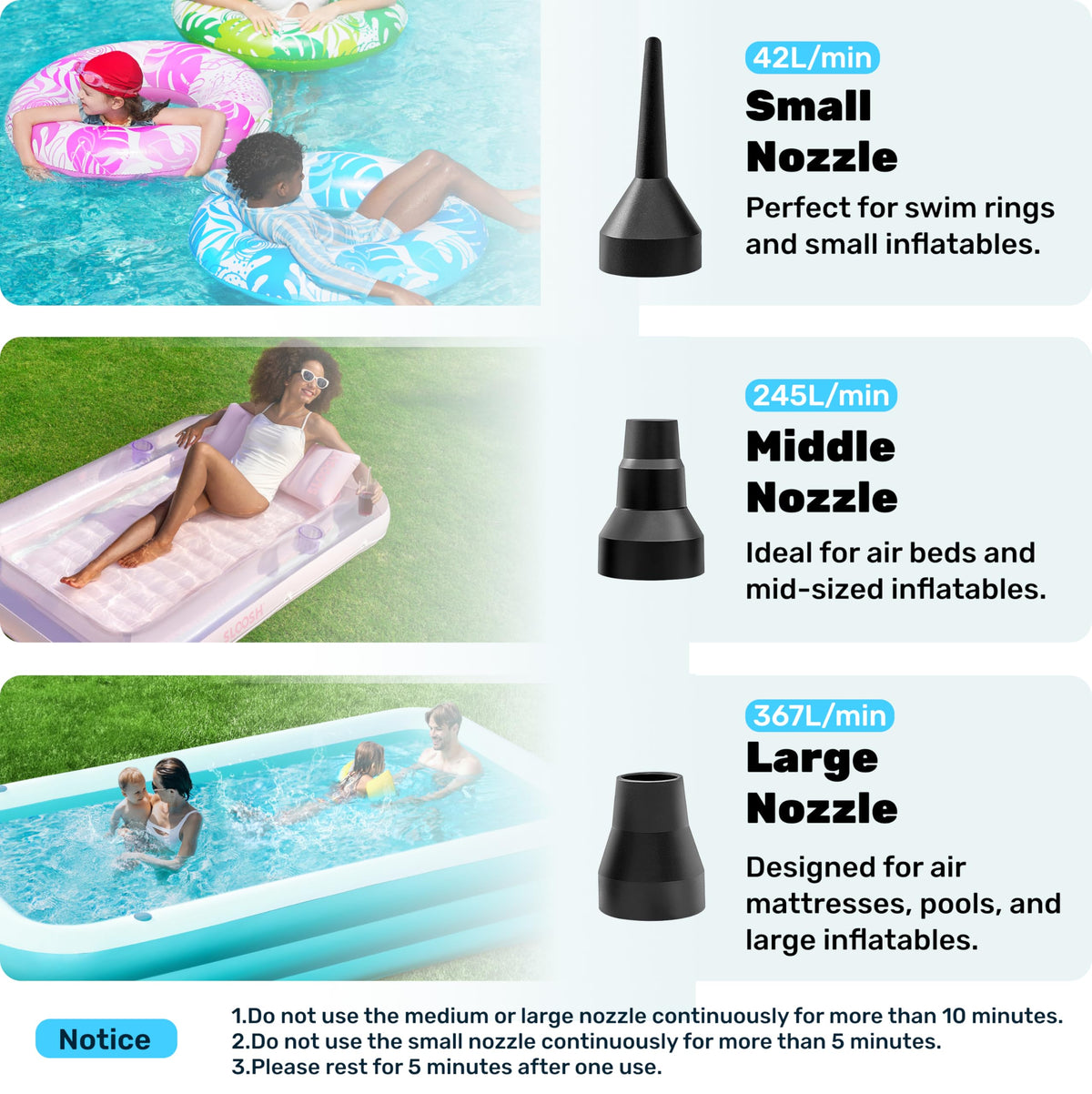 SLOOSH deflation mode helps fold items for compact storage.