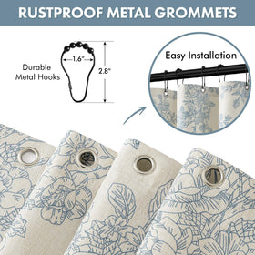 Slozzi shower curtain with 12 rustproof metal hooks for smooth, reliable daily hanging.