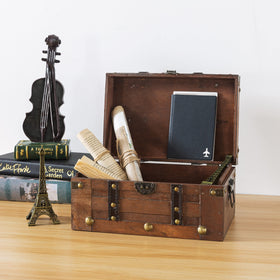 Decorative hardware on the SLPR Alexander chest enhances its authentic vintage look
