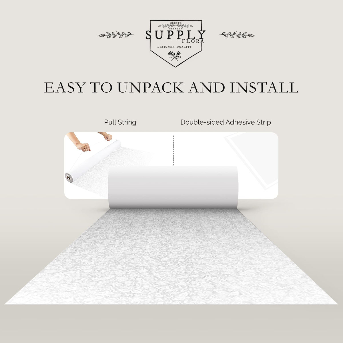 SLS SUPPLY FLORA pull string enables fast, stable installation.