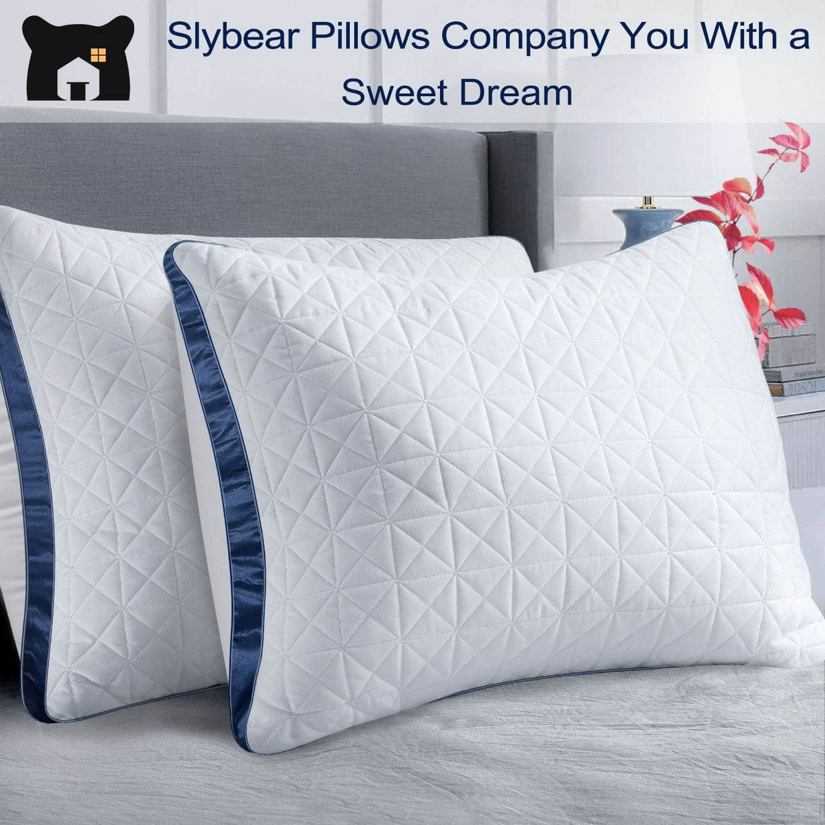 Slybear hotel-grade look on bed promotes a premium sleep setup.