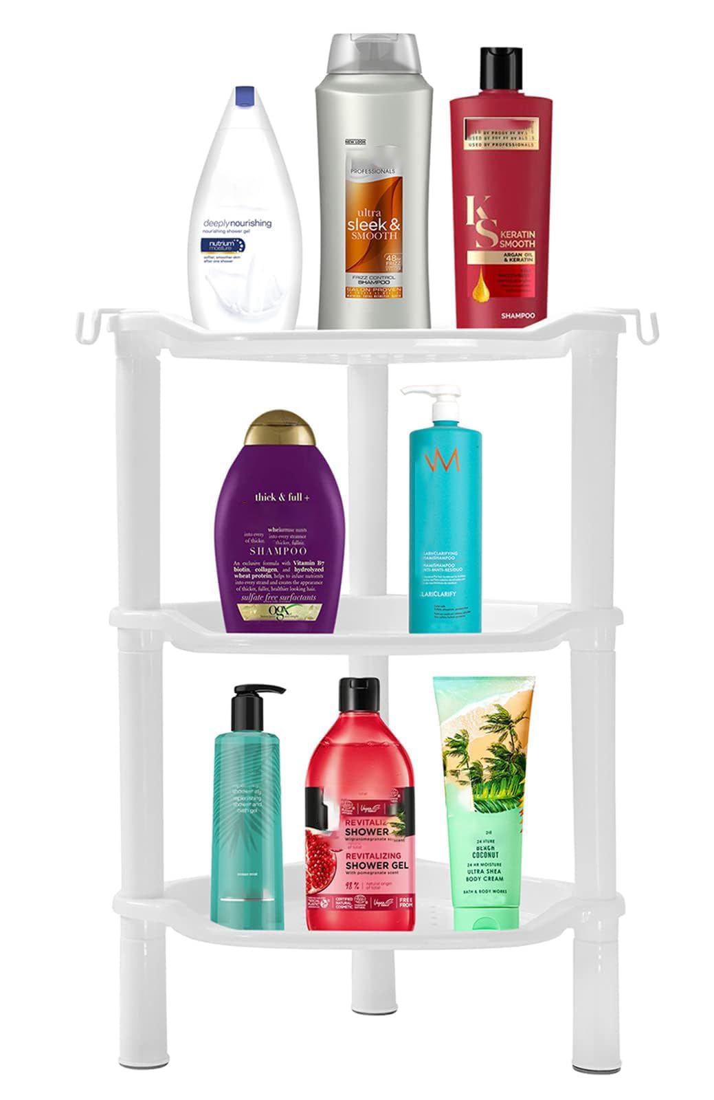 SLZBCY 3-tier corner shower caddy keeps bottles organized and within reach.