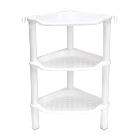 SLZBCY corner shower shelf depth view shows moisture resistance and compact footprint.
