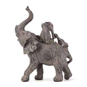 Smadeer elephant statue, family detail showing two babies climbing.