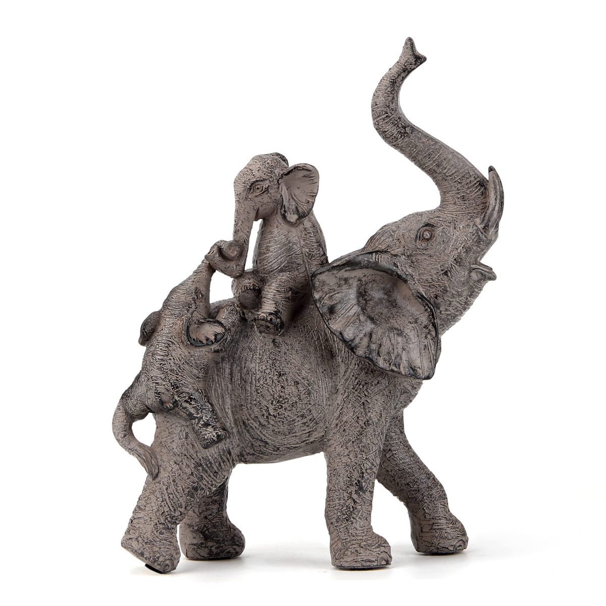 Smadeer elephant statue, front view, perfect for home decor and a heartwarming centerpiece.