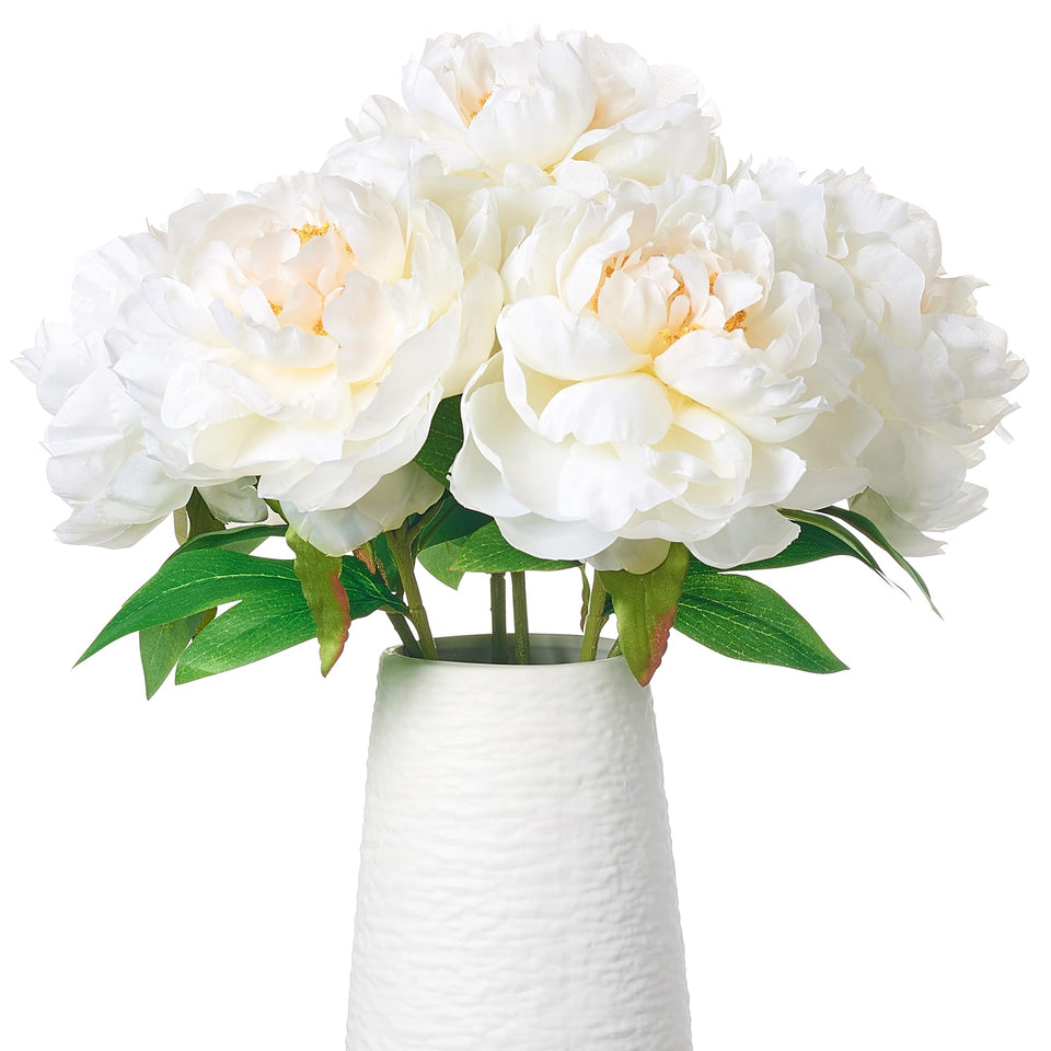 Smalldu ivory white peonies stem pack for durable, lifelike decor