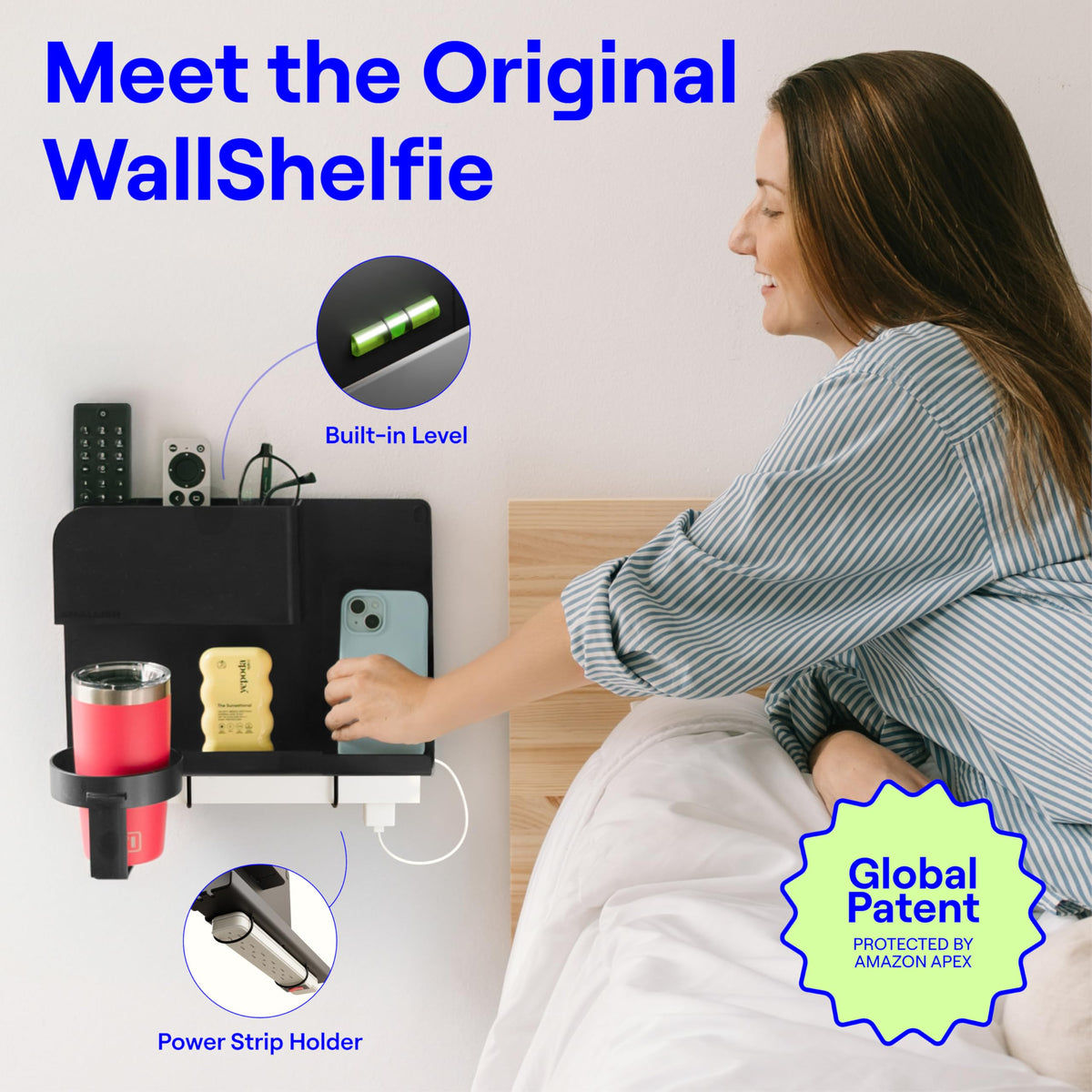 Smallish WallShelfie demonstrates damage-free removal, preserving walls for renters.